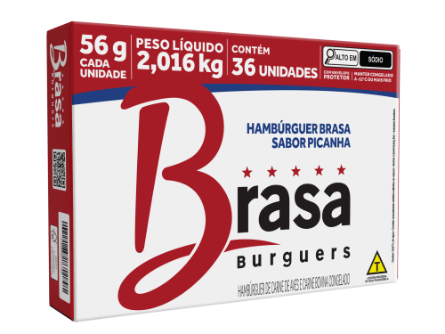Hamburguer Bovino Picanha Brasa Burguers 36x56g - 1 Unidade